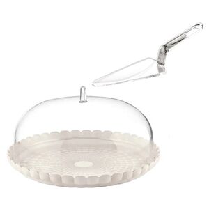 Guzzini TIFFANY Refined Acrylic Serving Tray with Dome Lid - Cake Stand Spatula